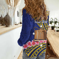 Personalised Tokelau Tokehega Day Women Casual Shirt Tokelauan Tatau Flag Color LT14 - Polynesian Pride