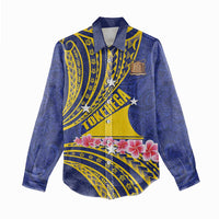 Personalised Tokelau Tokehega Day Women Casual Shirt Tokelauan Tatau Flag Color LT14 - Polynesian Pride