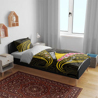 Personalised Tokelau Tokehega Day Bedding Set Tokelauan Tatau Black Color - Polynesian Pride