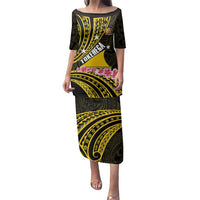 Personalised Tokelau Tokehega Day Family Matching Puletasi and Hawaiian Shirt Tokelauan Tatau Black Color LT14 Mom's Dress Black - Polynesian Pride