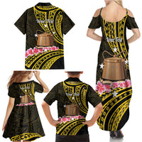 Personalised Tokelau Tokehega Day Family Matching Summer Maxi Dress and Hawaiian Shirt Tokelauan Tatau Black Color LT14 - Polynesian Pride