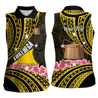 Personalised Tokelau Tokehega Day Women Sleeveless Polo Shirt Tokelauan Tatau Black Color LT14 - Polynesian Pride