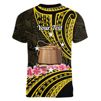 Personalised Tokelau Tokehega Day Women V-Neck T-Shirt Tokelauan Tatau Black Color LT14 - Polynesian Pride