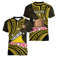 Personalised Tokelau Tokehega Day Women V-Neck T-Shirt Tokelauan Tatau Black Color LT14 - Polynesian Pride