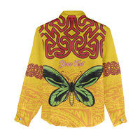 Personalised Tufi Tapa and Tattoo Festival Women Casual Shirt PNG Oro Butterfly Tapa Pattern LT14 - Polynesian Pride