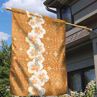 Personalised Tufi Tapa and Tattoo Festival Garden Flag Oro Tapa Cloth With Plumeria LT14 - Polynesian Pride
