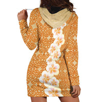 Personalised Tufi Tapa and Tattoo Festival Hoodie Dress Oro Tapa Cloth With Plumeria LT14 - Polynesian Pride