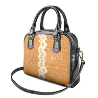 Personalised Tufi Tapa and Tattoo Festival Shoulder Handbag Oro Tapa Cloth With Plumeria - Polynesian Pride