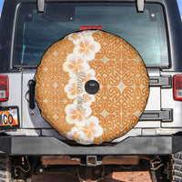 Personalised Tufi Tapa and Tattoo Festival Spare Tire Cover Oro Tapa Cloth With Plumeria LT14 Brown - Polynesian Pride