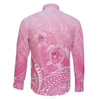 Personalised Polynesia Breast Cancer Awareness Family Matching Mermaid Dress and Hawaiian Shirt No One Fights Alone Turtle Ribbon - Pink Version LT14 - Polynesian Pride