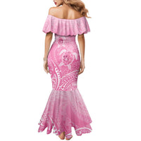 Personalised Polynesia Breast Cancer Awareness Mermaid Dress No One Fights Alone Turtle Ribbon - Pink Version LT14 - Polynesian Pride