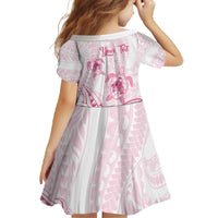Personalised Polynesia Breast Cancer Awareness Family Matching Off The Shoulder Long Sleeve Dress and Hawaiian Shirt No One Fights Alone Turtle Ribbon - White Version LT14 - Polynesian Pride