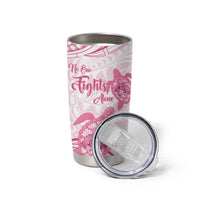 Personalised Polynesia Breast Cancer Awareness Tumbler Cup No One Fights Alone Turtle Ribbon - White Version
