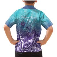 Polynesia Suicide Prevention Month Family Matching Mermaid Dress and Hawaiian Shirt Butterfly Purple And Teal Ribbon Tomorrow Needs You LT14 - Polynesian Pride