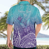 Polynesia Suicide Prevention Month Hawaiian Shirt Butterfly Purple And Teal Ribbon Tomorrow Needs You LT14 - Polynesian Pride