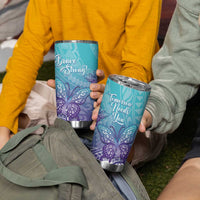 Polynesia Suicide Prevention Month Tumbler Cup Butterfly Purple And Teal Ribbon Tomorrow Needs You