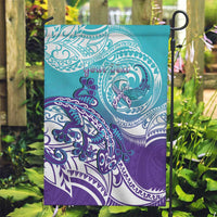 Personalised New Zealand Suicide Prevention Month Garden Flag You Matter NZ Fern With Maori Koru Lizard LT14 Garden Flag Teal - Polynesian Pride