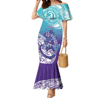Personalised New Zealand Suicide Prevention Month Mermaid Dress You Matter NZ Fern With Maori Koru Lizard LT14 Women Teal - Polynesian Pride