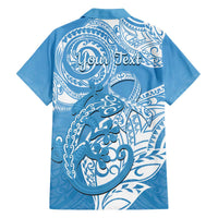 Personalised New Zealand Autism Awareness Family Matching Off The Shoulder Long Sleeve Dress and Hawaiian Shirt NZ Fern With Maori Koru Lizard LT14 - Polynesian Pride