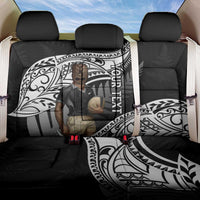 Custom New Zealand Silver Fern Rugby Back Car Seat Cover 2024 Aotearoa Maori Mascot Go All Black LT14 One Size Black - Polynesian Pride