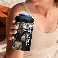 Custom New Zealand Silver Fern Rugby 4 in 1 Can Cooler Tumbler 2024 Aotearoa Maori Mascot Go All Black LT14 - Polynesian Pride