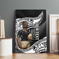 Custom New Zealand Silver Fern Rugby Canvas Wall Art 2024 Aotearoa Maori Mascot Go All Black