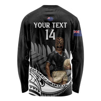 Custom New Zealand Silver Fern Rugby Long Sleeve Shirt 2024 Aotearoa Maori Mascot Go All Black LT14 - Polynesian Pride