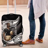 Custom New Zealand Silver Fern Rugby Luggage Cover 2024 Aotearoa Maori Mascot Go All Black LT14 Black - Polynesian Pride