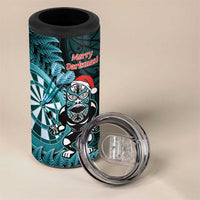 Personalised New Zealand Darts Christmas 4 in 1 Can Cooler Tumbler Maori Fern Merry Dartsmas LT14 - Polynesian Pride