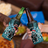 Personalised New Zealand Darts Christmas 4 in 1 Can Cooler Tumbler Maori Fern Merry Dartsmas LT14 - Polynesian Pride