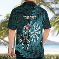 Personalised New Zealand Darts Christmas Hawaiian Shirt Maori Fern Merry Dartsmas LT14 - Polynesian Pride