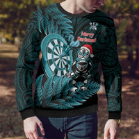 Personalised New Zealand Darts Christmas Ugly Christmas Sweater Maori Fern Merry Dartsmas LT14 - Polynesian Pride