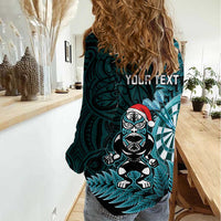 Personalised New Zealand Darts Christmas Women Casual Shirt Maori Fern Merry Dartsmas LT14 - Polynesian Pride