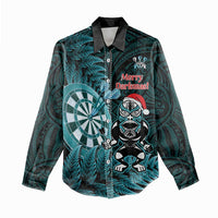 Personalised New Zealand Darts Christmas Women Casual Shirt Maori Fern Merry Dartsmas LT14 - Polynesian Pride