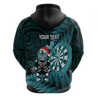 Personalised New Zealand Darts Christmas Zip Hoodie Maori Fern Merry Dartsmas LT14 - Polynesian Pride