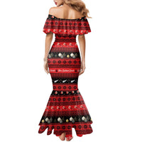 New Zealand Darts Christmas Family Matching Mermaid Dress and Hawaiian Shirt Merry Xmas Aotearoa Maori Red LT14 - Polynesian Pride