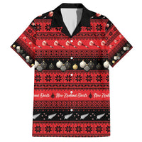 New Zealand Darts Christmas Family Matching Short Sleeve Bodycon Dress and Hawaiian Shirt Merry Xmas Aotearoa Maori Red LT14 Dad's Shirt - Short Sleeve Red - Polynesian Pride