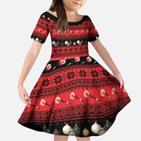 New Zealand Darts Christmas Family Matching Summer Maxi Dress and Hawaiian Shirt Merry Xmas Aotearoa Maori Red LT14 Daughter's Dress Red - Polynesian Pride
