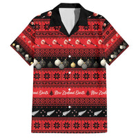 New Zealand Darts Christmas Family Matching Tank Maxi Dress and Hawaiian Shirt Merry Xmas Aotearoa Maori Red LT14 Dad's Shirt - Short Sleeve Red - Polynesian Pride