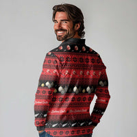 New Zealand Darts Christmas Long Sleeve Polo Shirt Merry Xmas Aotearoa Maori Red - Polynesian Pride