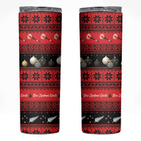 New Zealand Darts Christmas Skinny Tumbler Merry Xmas Aotearoa Maori Red LT14 Red - Polynesian Pride