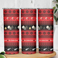 New Zealand Darts Christmas Skinny Tumbler Merry Xmas Aotearoa Maori Red LT14 - Polynesian Pride