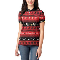 New Zealand Darts Christmas Women Polo Shirt Merry Xmas Aotearoa Maori Red LT14 - Polynesian Pride
