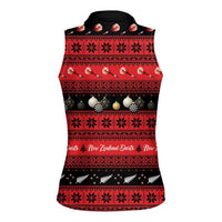 New Zealand Darts Christmas Women Sleeveless Polo Shirt Merry Xmas Aotearoa Maori Red LT14 - Polynesian Pride