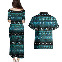 New Zealand Darts Christmas Couples Matching Puletasi and Hawaiian Shirt Merry Xmas Aotearoa Maori Paua Shell LT14 - Polynesian Pride