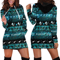 New Zealand Darts Christmas Hoodie Dress Merry Xmas Aotearoa Maori Paua Shell LT14 - Polynesian Pride