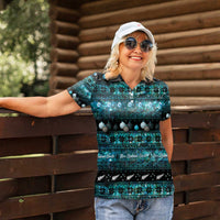 New Zealand Darts Christmas Women Polo Shirt Merry Xmas Aotearoa Maori Paua Shell LT14 - Polynesian Pride