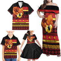 Papua New Guinea Christmas Family Matching Off Shoulder Maxi Dress and Hawaiian Shirt Bikpela hamamas blong dispela Krismas LT14 - Polynesian Pride