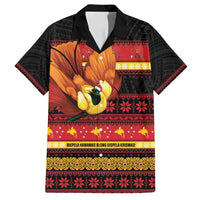 Papua New Guinea Christmas Family Matching Puletasi and Hawaiian Shirt Bikpela hamamas blong dispela Krismas LT14 Dad's Shirt - Short Sleeve Red - Polynesian Pride