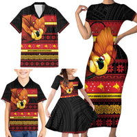 Papua New Guinea Christmas Family Matching Short Sleeve Bodycon Dress and Hawaiian Shirt Bikpela hamamas blong dispela Krismas LT14 - Polynesian Pride